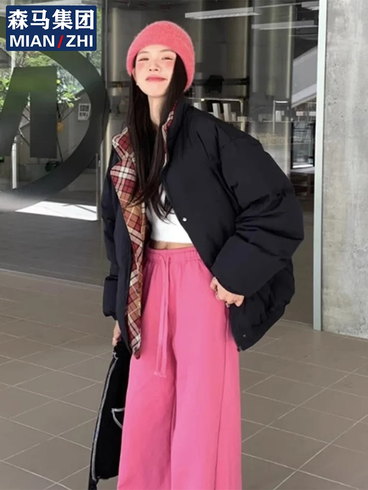 Senma up Cotton to down Jacket Cotton-padded Clothes Women 2024 New Winter Thick Warm Coat Loose Outerwear