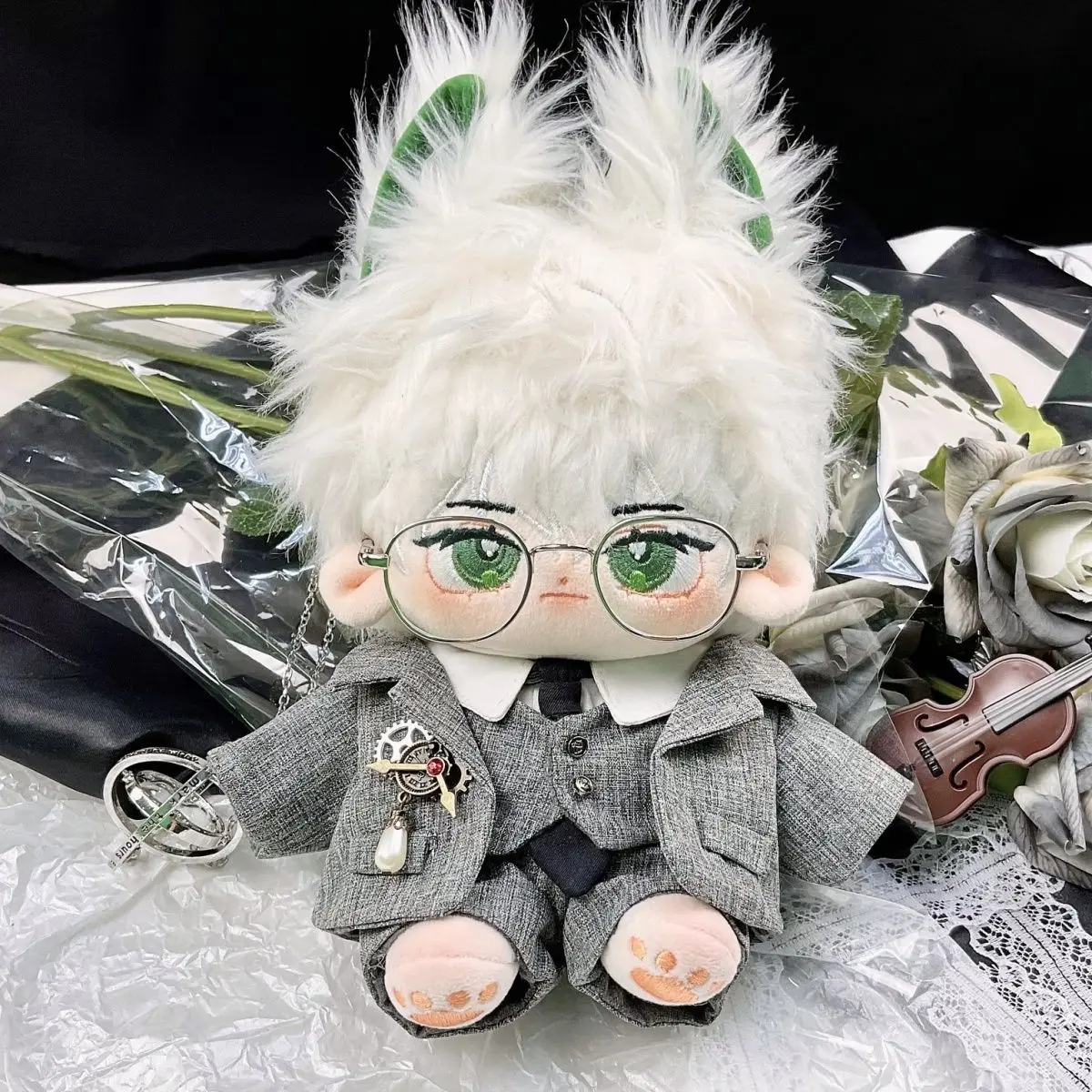 Модная плюшевая хлопковая кукла до бедер 20 см Обнаженная белый меховой хвост для