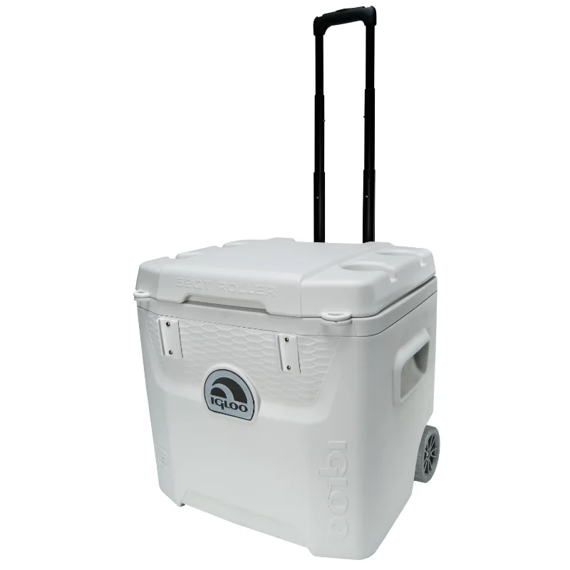 

Igloo 52 Qt 5-Day Marine Ice Chest Cooler with Wheels, White spyderco camping tools