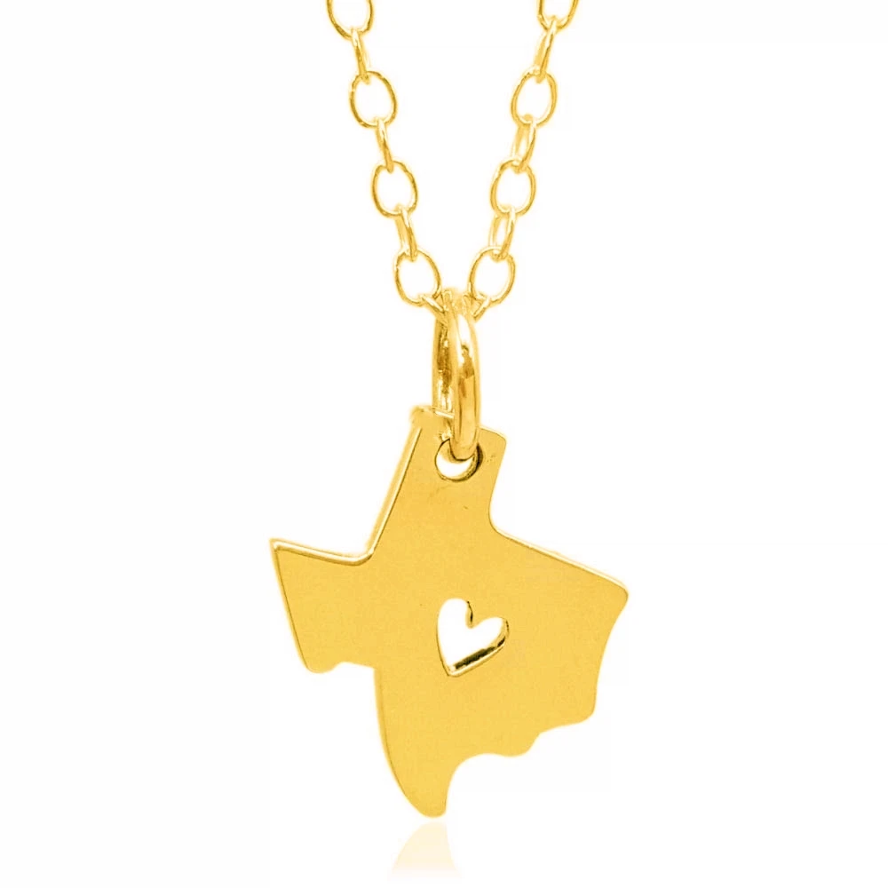 Ожерелье из нержавеющей стали с картой штата Техас чокер надписью I Heart Love Texan