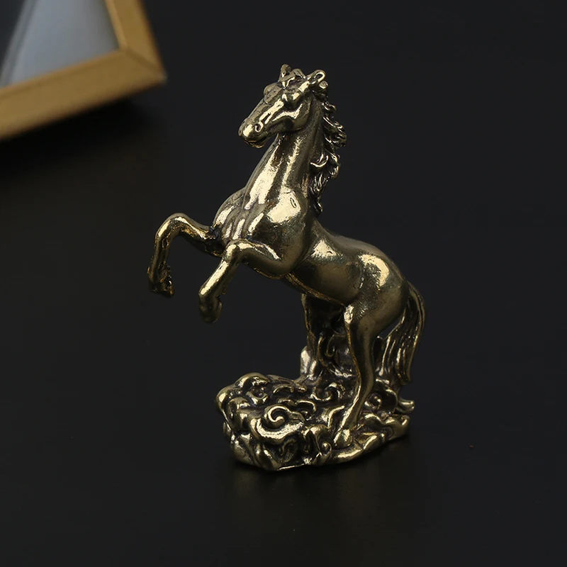 

Винтажная медная статуя зодиака лошади маленькая статуя фэн-шуй украшения латунные Счастливые Животные миниатюрные статуэтки настольные ...