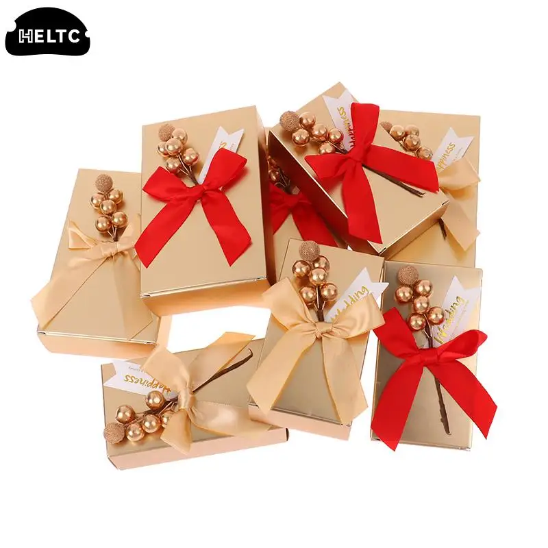 

10pcs Wedding Favor Candy Boxes Packaging Gift Box Birthday Party Gift Boxes Paper Bags Event Party Decoration Supplies Kitchen