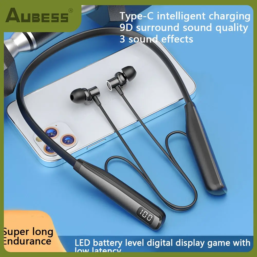 

Sports Headset Endurance Waterproof Headphone Neck-hanging Super Long Standby Earbuds For Xiaomi Earplugs Hifi Stereo Mini New