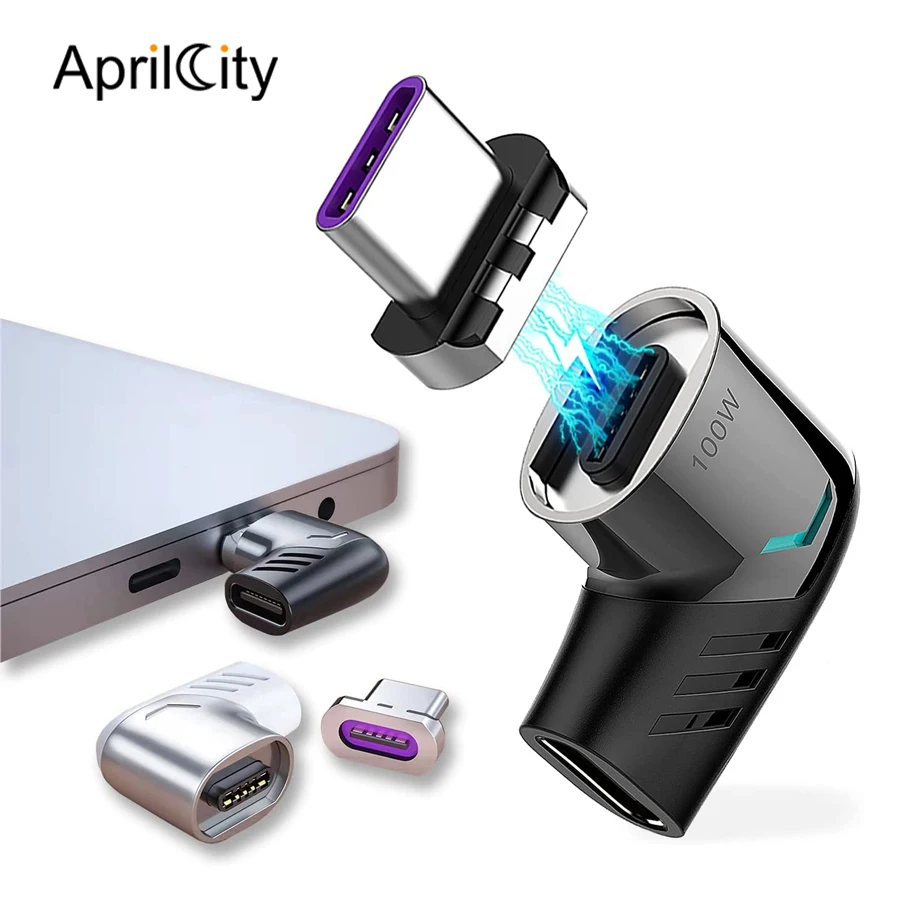 

Магнитный адаптер с USB C на Type C, 100 Вт, для Macbook, быстрая зарядка, Usb Type C, магнитный конвертер, магнитный кабель, прямоугольный разъем