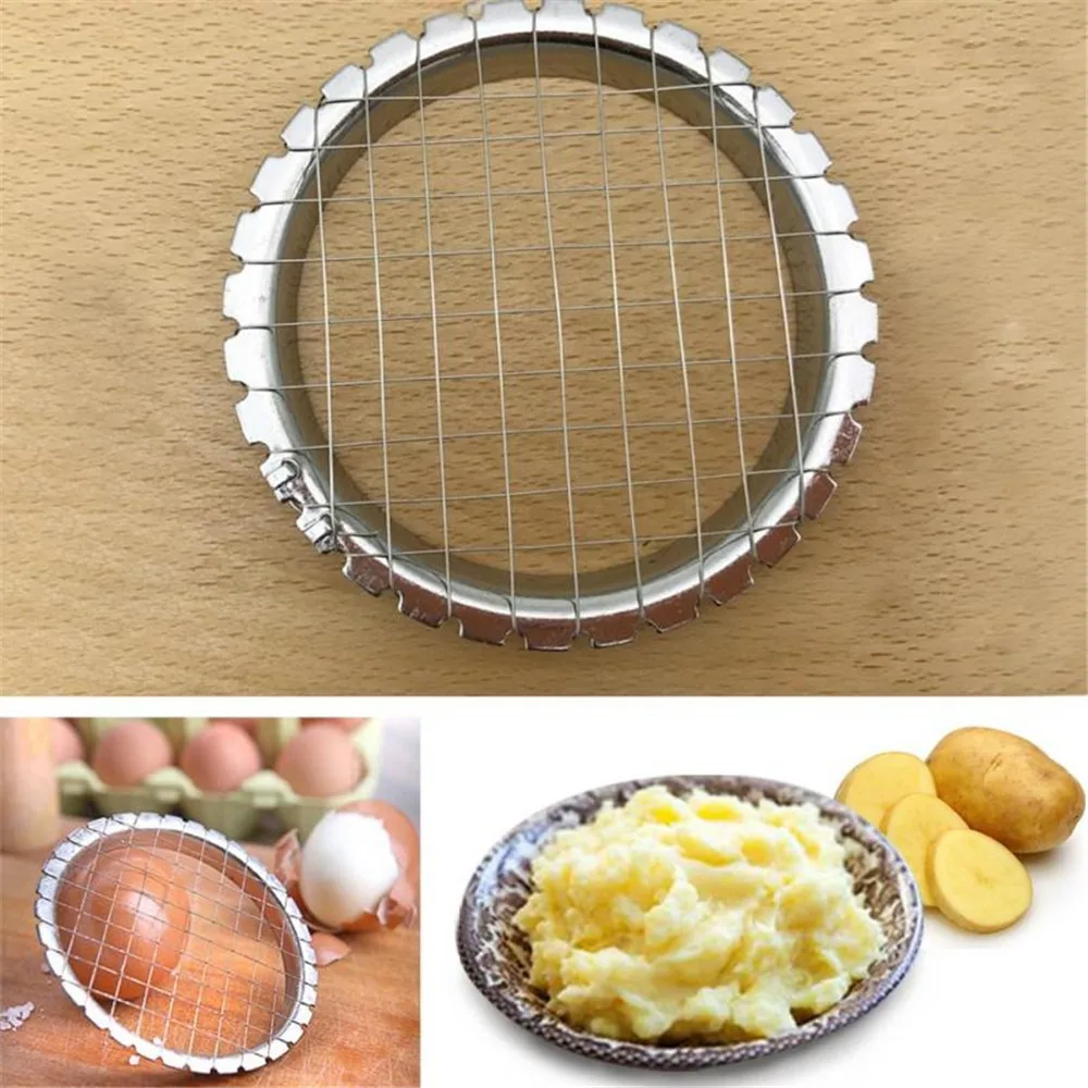 

1Pcs Stainless Steel Egg Slicer Cutter Home Kitchen Device Grid Shape Vegetables Salads Potato Mushroom Slicer Tools
