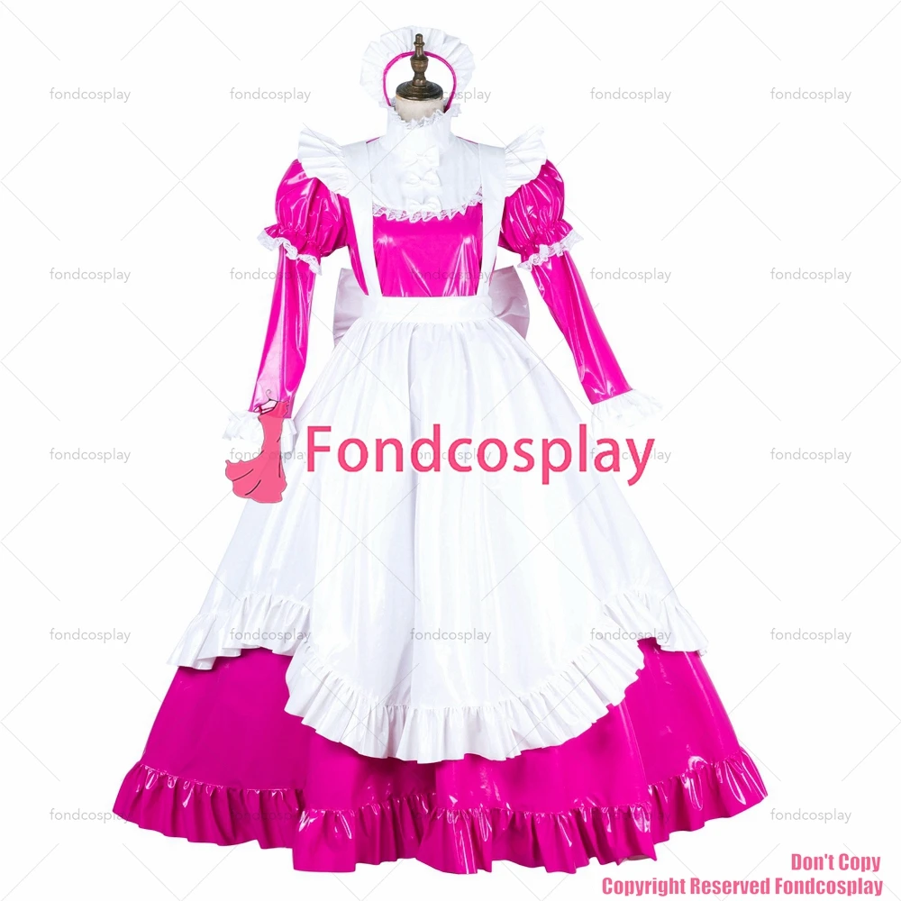 Длинное Привлекательное платье с крестом для взрослых fondcosplay замком ярко-розовое