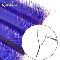 natuhana ombre color yy shape lashes extension two tip eyelashescd curl natural eyelashes mesh net cross false eyelash makeup
