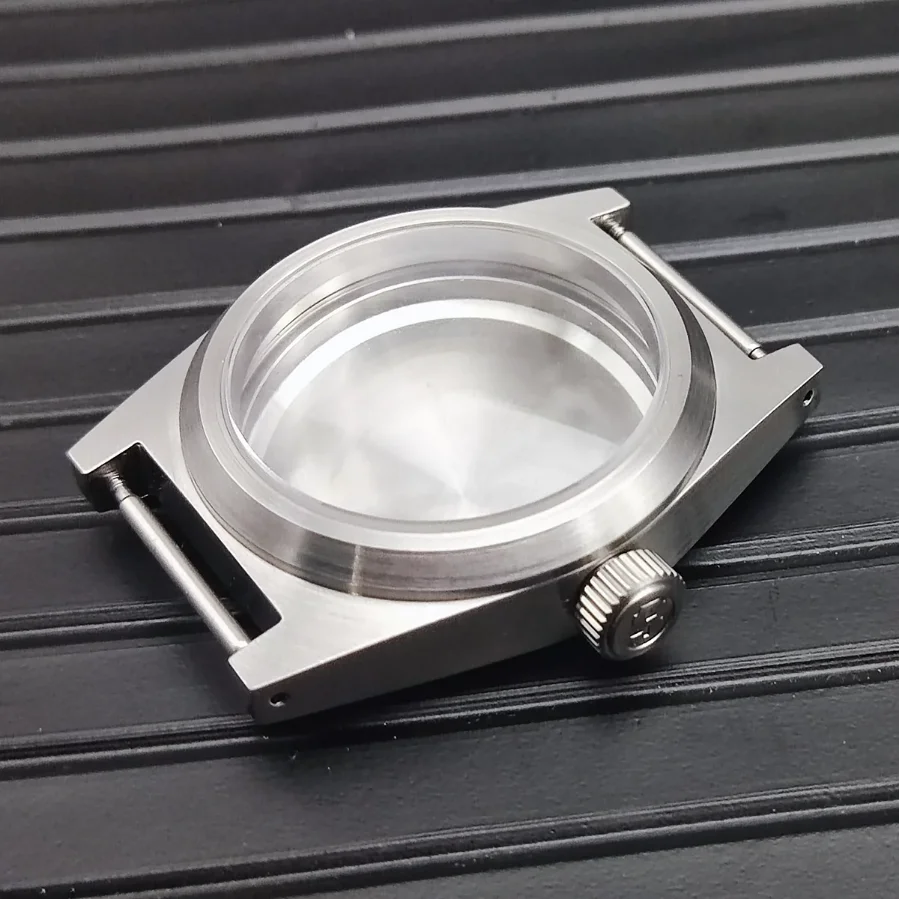 38MM Men's Watch Case for Japanese NH35 Movement Sapphire Glass Brushed Stainless Steel Case Fashion