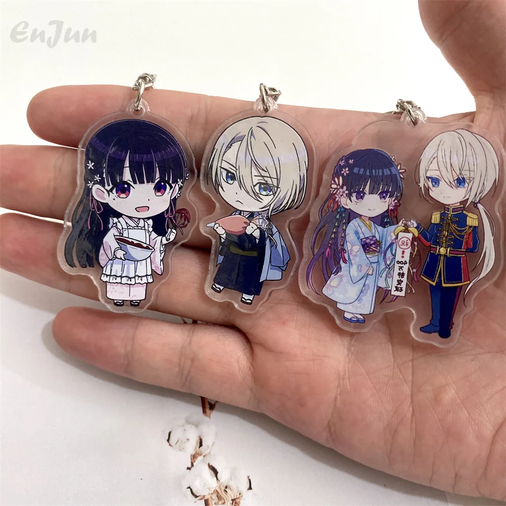 

Anime My Happy Marriage Keychain Cartoon Cute Figure Acrylic Key Chain Man Keyring Couples Pendant Women Accesorios Prop Badge