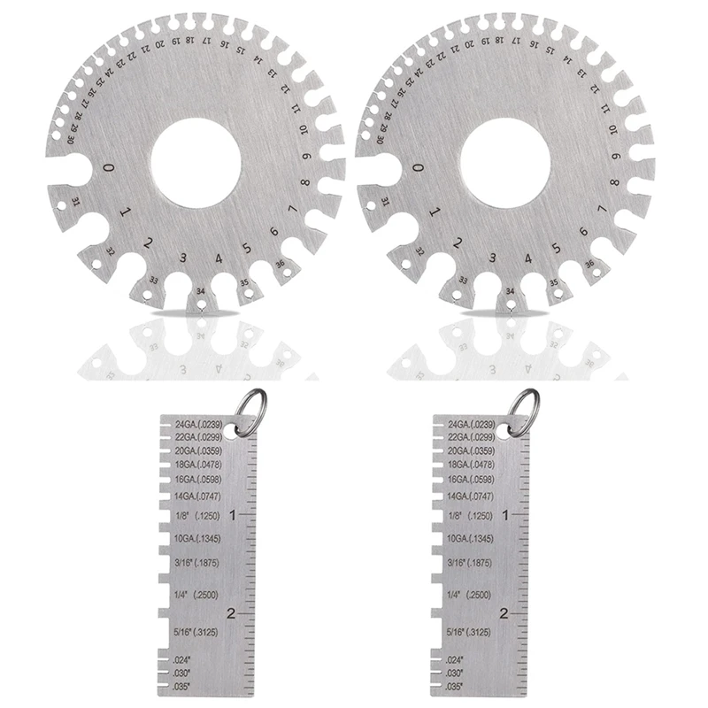 

Metal Sheet Thickness Gauge,Dual-Sided Round Metal Sheet Gauge-Wire Gauge Measurement Tool,Welding Gauge Thickness Gauge