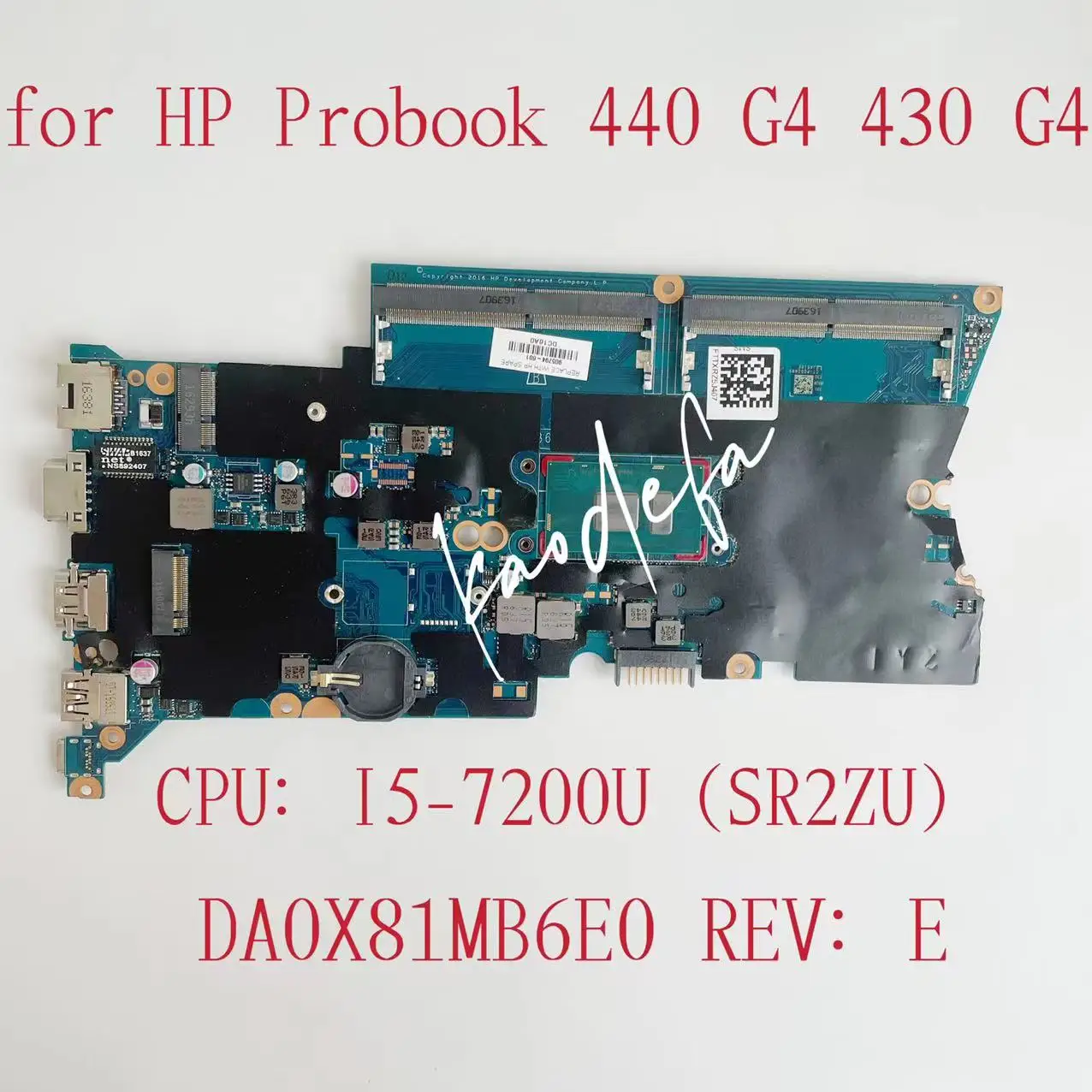 Материнская плата DA0X81MB6E0 для HP ProBook 430 440 G4, материнская плата для ноутбука с процессором: Φ SR2ZU DDR4 905794-001 905794-601, тест ОК