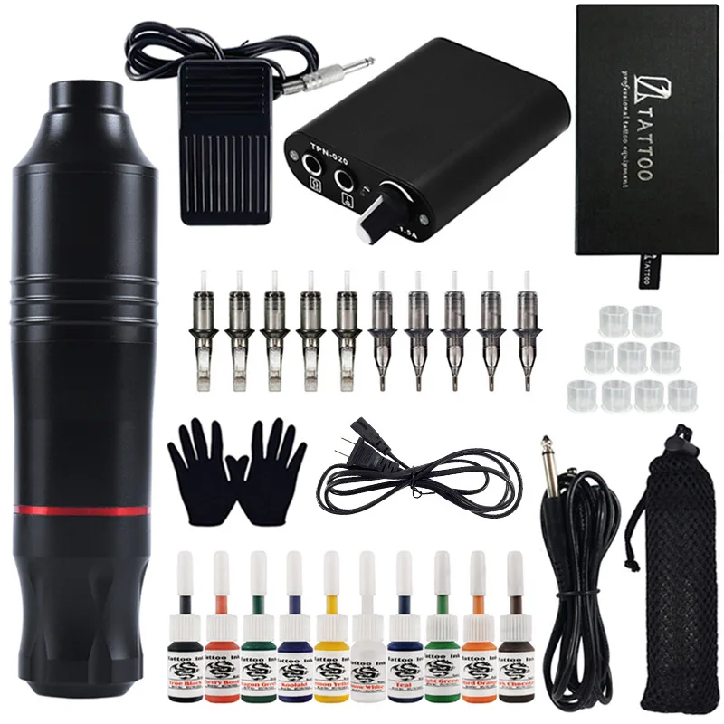 

Tattoo Material Lishi Motor Pen Set Tattoo Machine Set Wholesale Tattoo Supplies Beginner Set