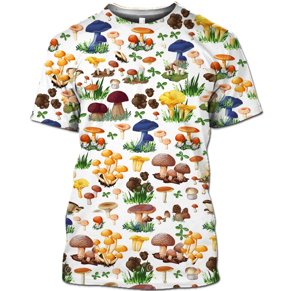 Топ Мамба футболка с 3D рисунком грибов футболки аниме едой диких грибков женская