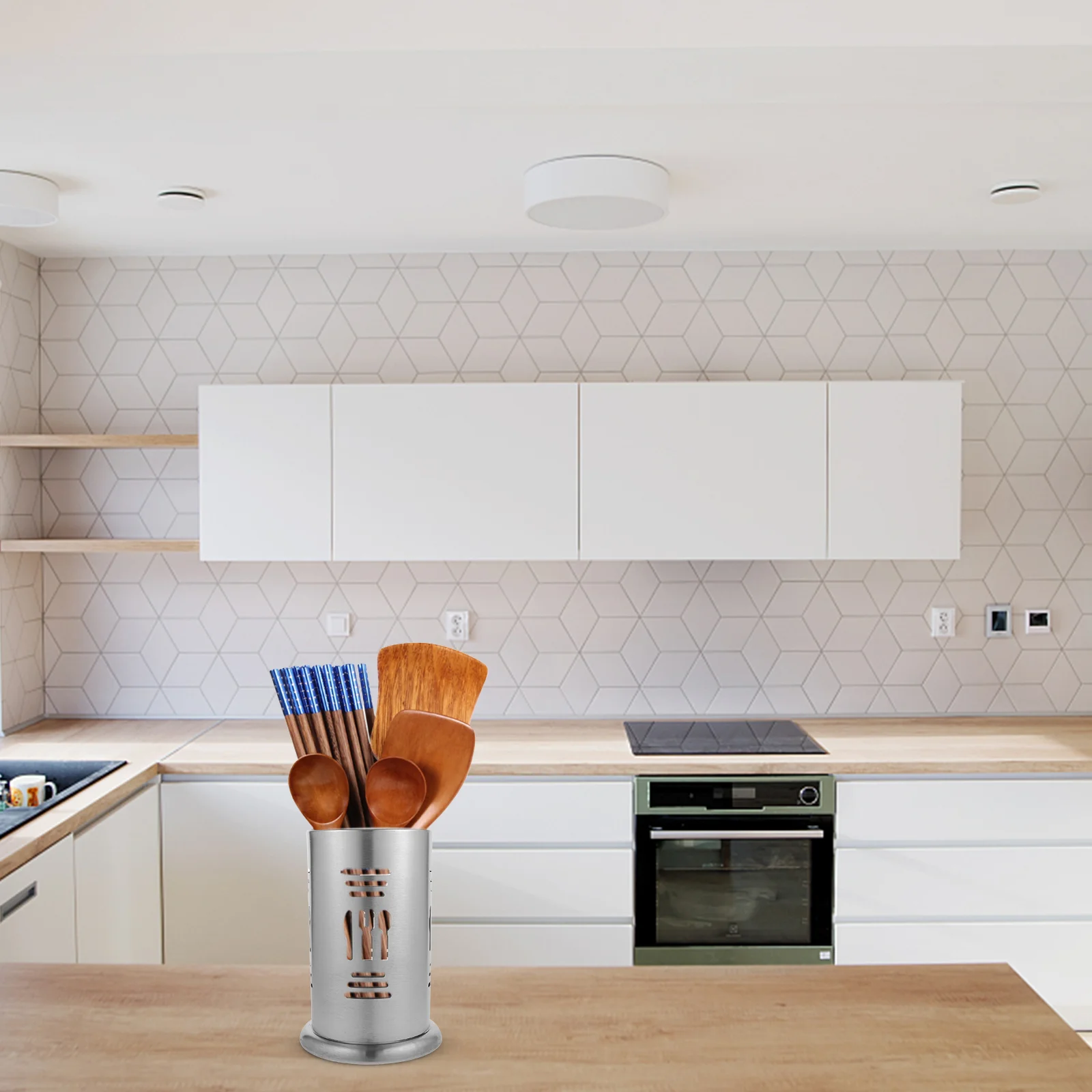 

Cutlery Holders Rack Stainless Steel Utensil Spoon Draining Basket Desktop Chopstick Kitchen Supplies