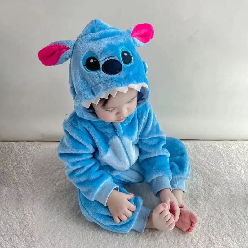 

Baby Autumn fleece Clothing Newborn Bodysuit Baby crawling Warm Set Cute tiger unicorn dinosaur Pajamas