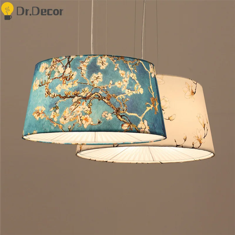 

Chinese Classical Fabric Led Pendant Lights Lighting Loft Dinning Room Restaurant Pendant Lamp Modern LED Hanging Lamp Luminaria
