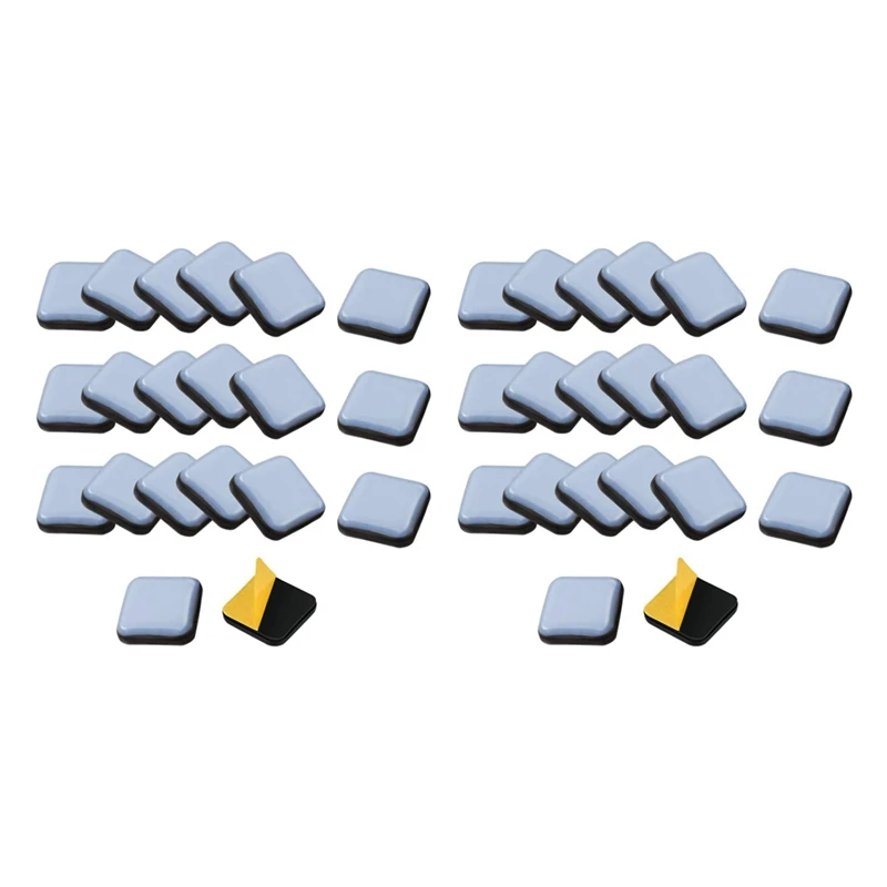 

40 PCS Furniture Gliders Slider 25 X 25 Mm PTFE Self Adhesive Furniture Moving Pads Square For Furniture Easy Movers