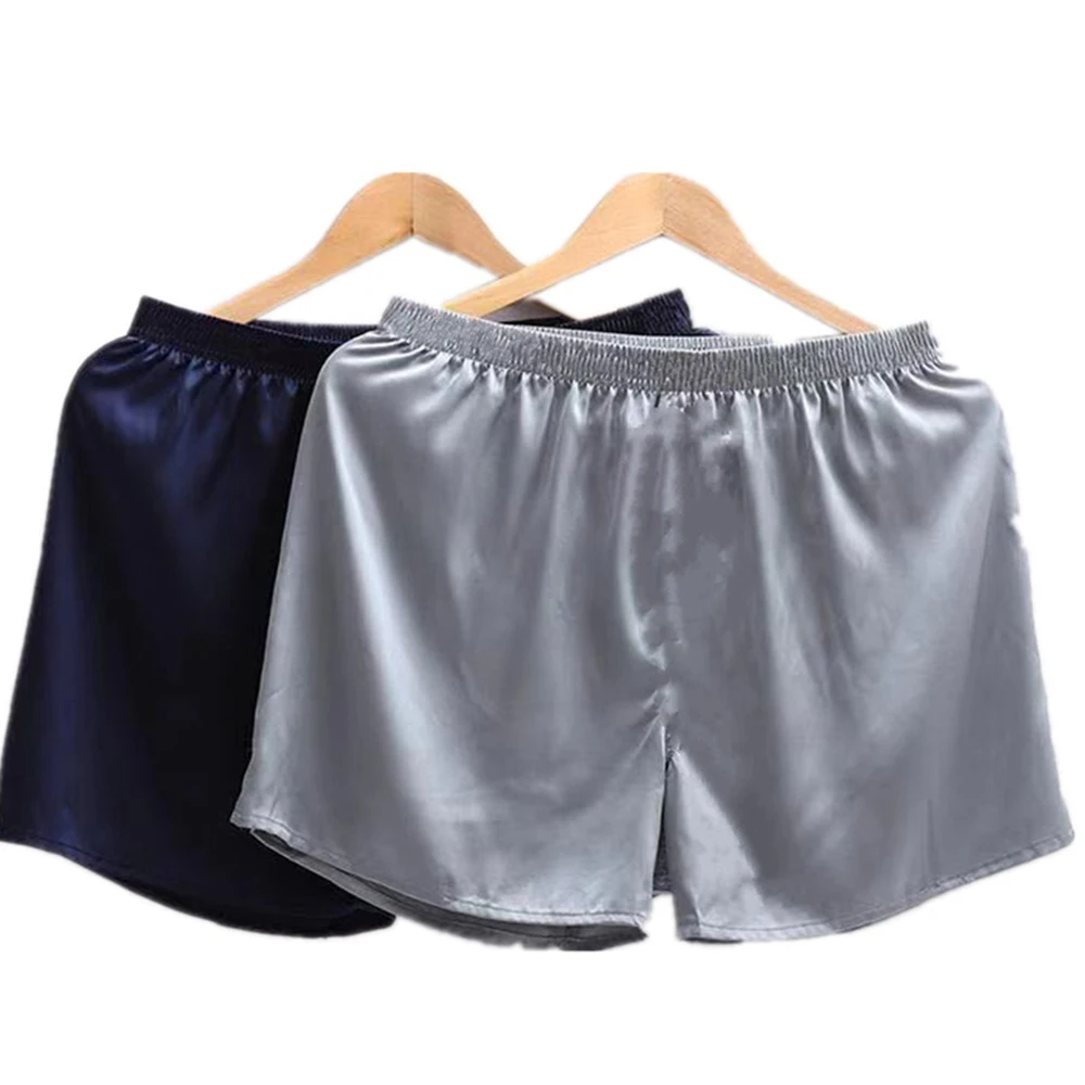 

Men's Home Silk-like Satin Pajamas Shorts Fashion Men Sleep Bottoms Nightwear Pyjamas Pants Sleepwear Shorts