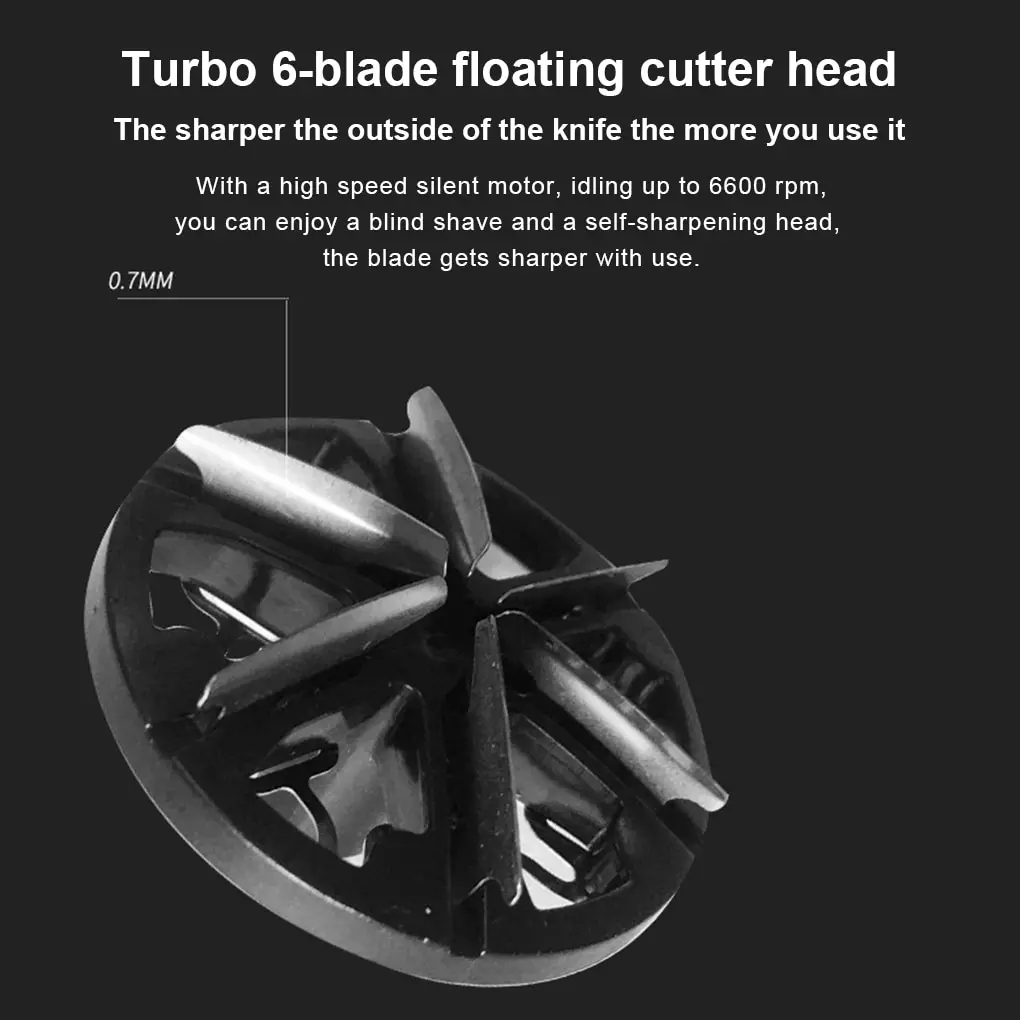 Карманный размер Бритва для лица перезаряжаемая IPX7 водонепроницаемый