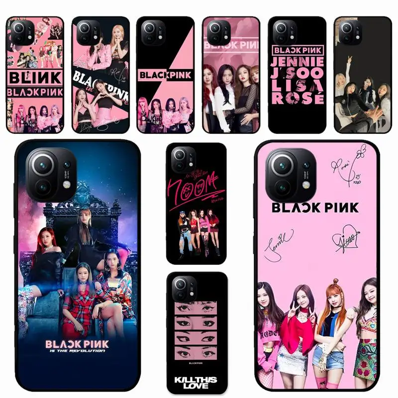 

B-BLACK-p-pink kpop Phone Case for Xiaomi mi 5 6 8 9 10 lite pro SE Mix 2s 3 F1 Max2 3