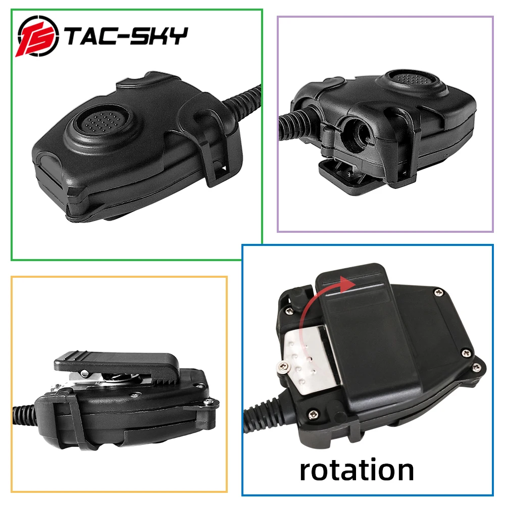 TS TAC-SKY Adapter Compatible with PELTOR/MSA Original Headset 6 Pin PTT for AN/PRC 152 152A148 Walkie Talkie