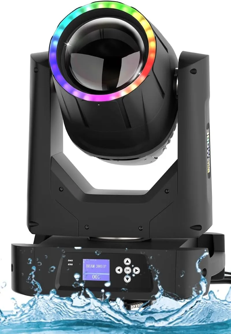 Фото Сценический световой прибор 380W 19R IP65, водонепроницаемый, с 17 гобо и 14 цветами, DMX512, Beam Wash Strobe Light для дискотек и вечеринок №2