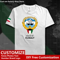 kuwait country flag t shirt diy custom jersey fans name number brand logo cotton t shirts men women loose casual sports t shirt
