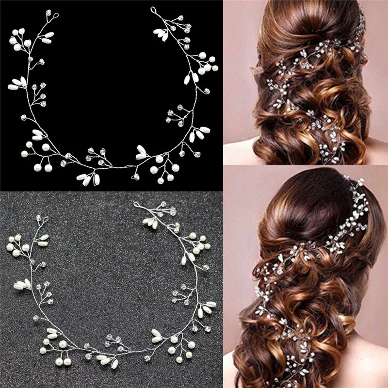 

Luxury Wedding Bridal Rhinestone Faux Pearl Headband Tiara Hair Headpiece