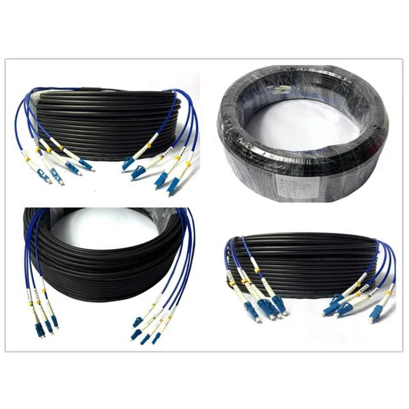 Бронированный оптический кабель LC длиной 100 метров одномодовый 2 4 6 8 12 жил GYXTW