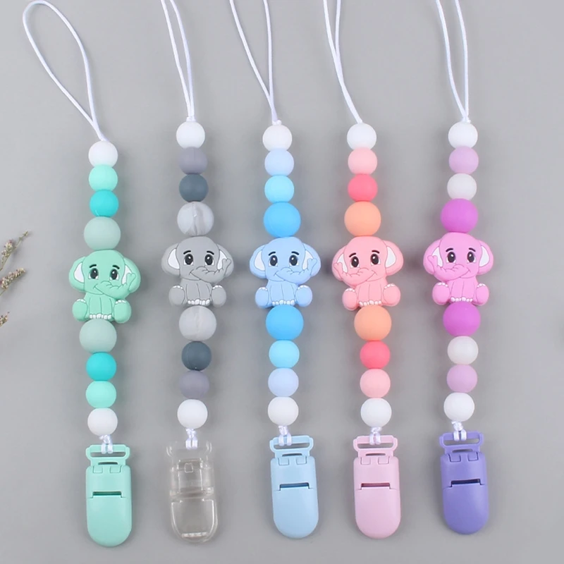 

Силиконовый зажим для соски с милыми животными для младенцев, девочек, мальчиков, детская игрушка для прорезывания зубов, мультяшный держат...