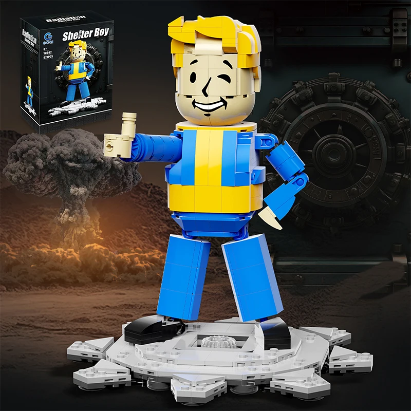 621 шт. идеи Fallout Vault Boy MOC Shelter Building Block Популярная серия фильмов Экшн-модель для