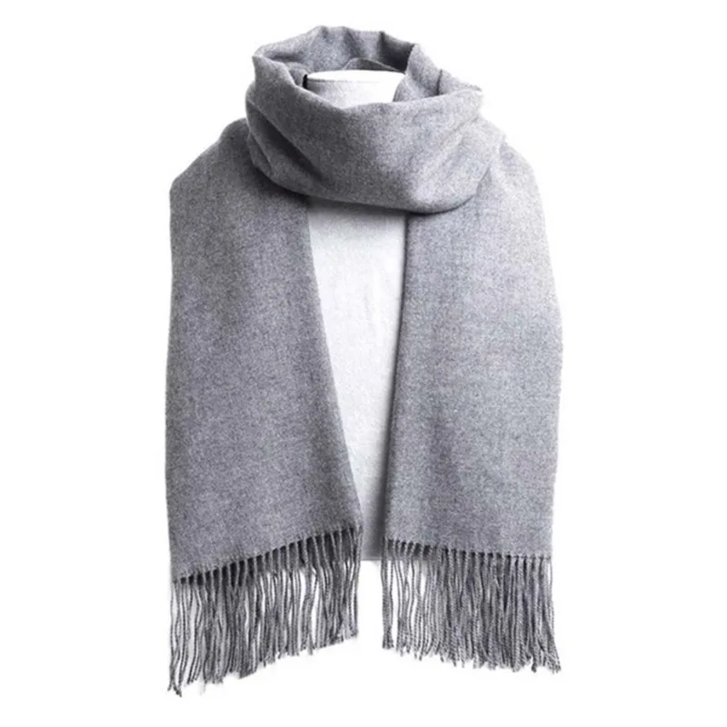 

Осенне-зимний однотонный шарф из искусственного кашемира 33*174 см, монохромный утолщенный длинный мужской и женский шарф с кисточками, теплый шарф