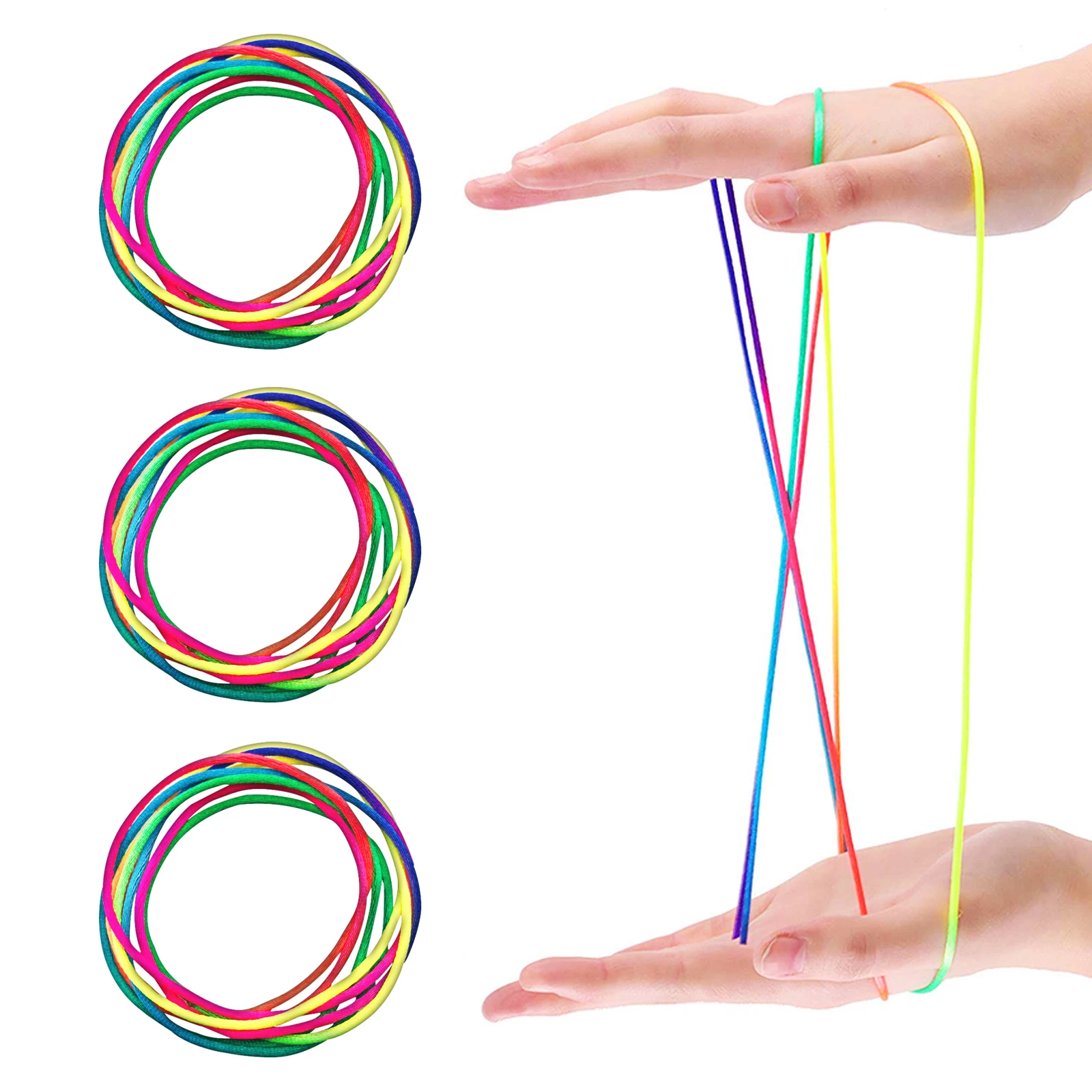 

Радужные веревки 3 шт., легкие детские круглые игрушки для игр, забавная цветная веревка для развития мозга, цепь для дома и школы