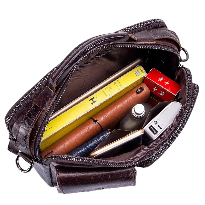 Men's Bag Men Genuine Leather Handbags Briefcase Men's Shoulder Bag Genuine Leather Messenger Bag Casual Business Travel Bags