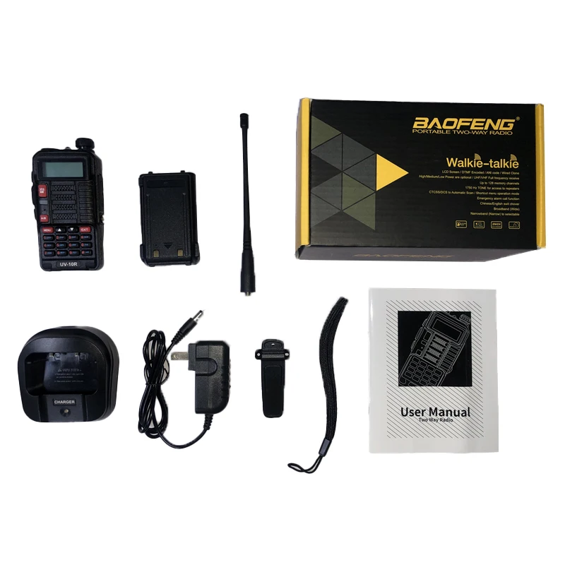 Baofeng uv10r Powerful Handheld Walkie Talkie 10W Dual Band UHF VHF Ham CB Radio USB Charger Long Range BF UV 10R Two Way Radio