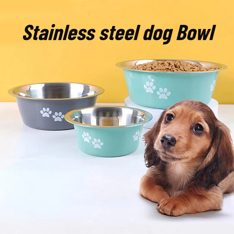 

Non-slip Dog Bowls For Small Medium Large Dog Feeder Bowls And Drinkers Stainless Steel Pet Feeders Pets Dogs Accessories
