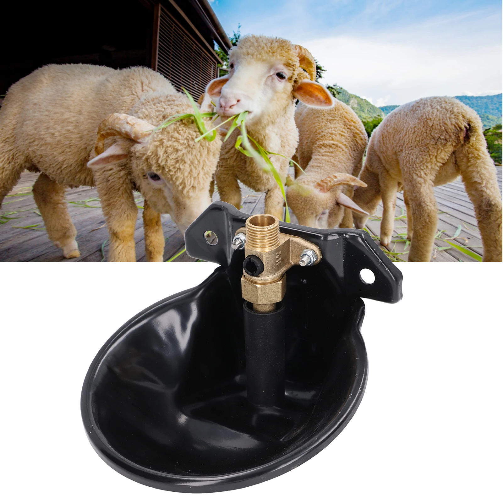 

Sheep Water Bowl,Goat Water Feeder,Sheep Water Bowl Stainless Steel Copper Valve Touch Switch Thickened Automatic Goats Drinking