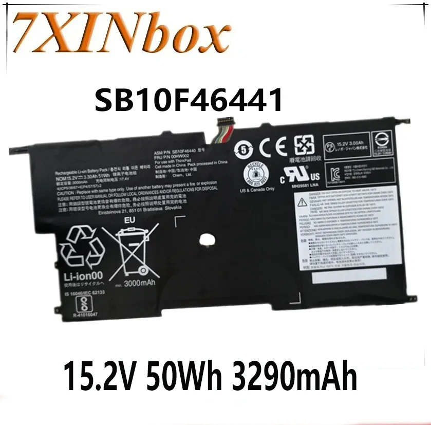Аккумулятор для ноутбука Lenovo ThinkPad X1 Carbon Gen3 15 2 00HW003 00HW002 Tablet 7XINbox SB10F46441 SB10F46440 3290 в 50