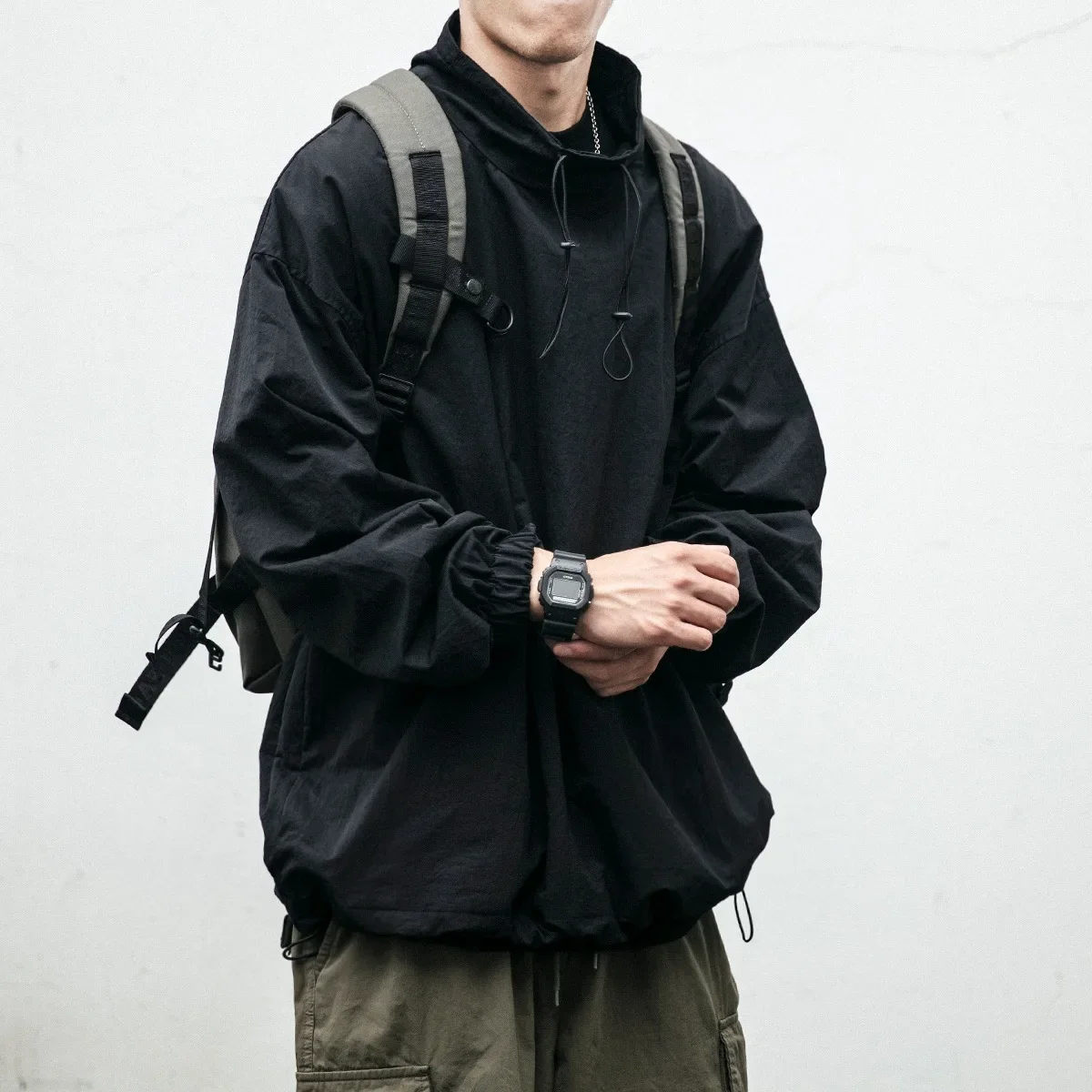 Модная брендовая куртка-поло/черепаха в японском стиле для мужчин свободная