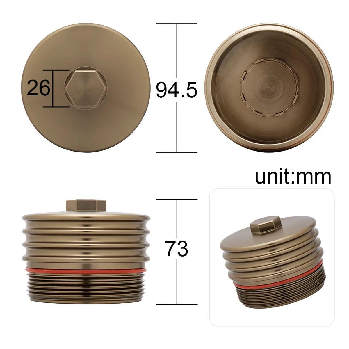 

Oil Filter Cover Cap Aluminum Filter Housing for BMW N20 N26 N51 N52 N53 N54 N55 2.0T Engine Special Car Part
