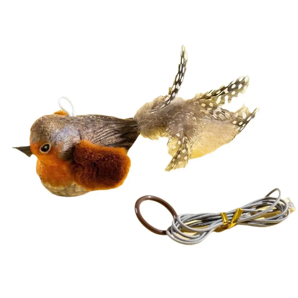 Имитация летающей птицы игрушка для кошек воробья игрушки из кошачьей мяты