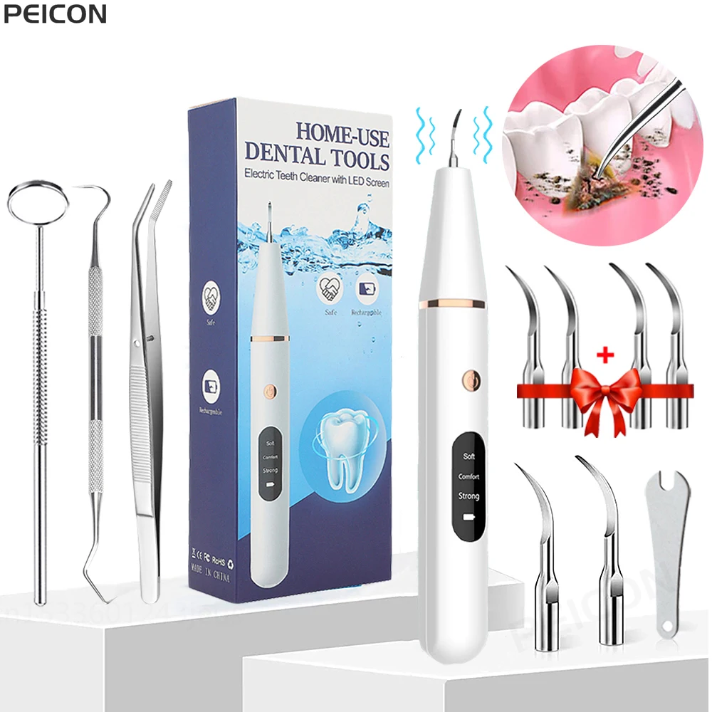 Ultrasonic Scaler Dental Tartar Remover Electric Sonic Dental Calculus Remover Plaque Stains Removal Household Tooth Cleaner