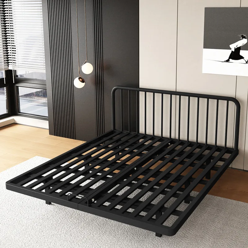 Bed With Headboard, Modern Simple Single Double Bed, 1.5 1.8 Meter Children's Small Unit Iron Art Bed