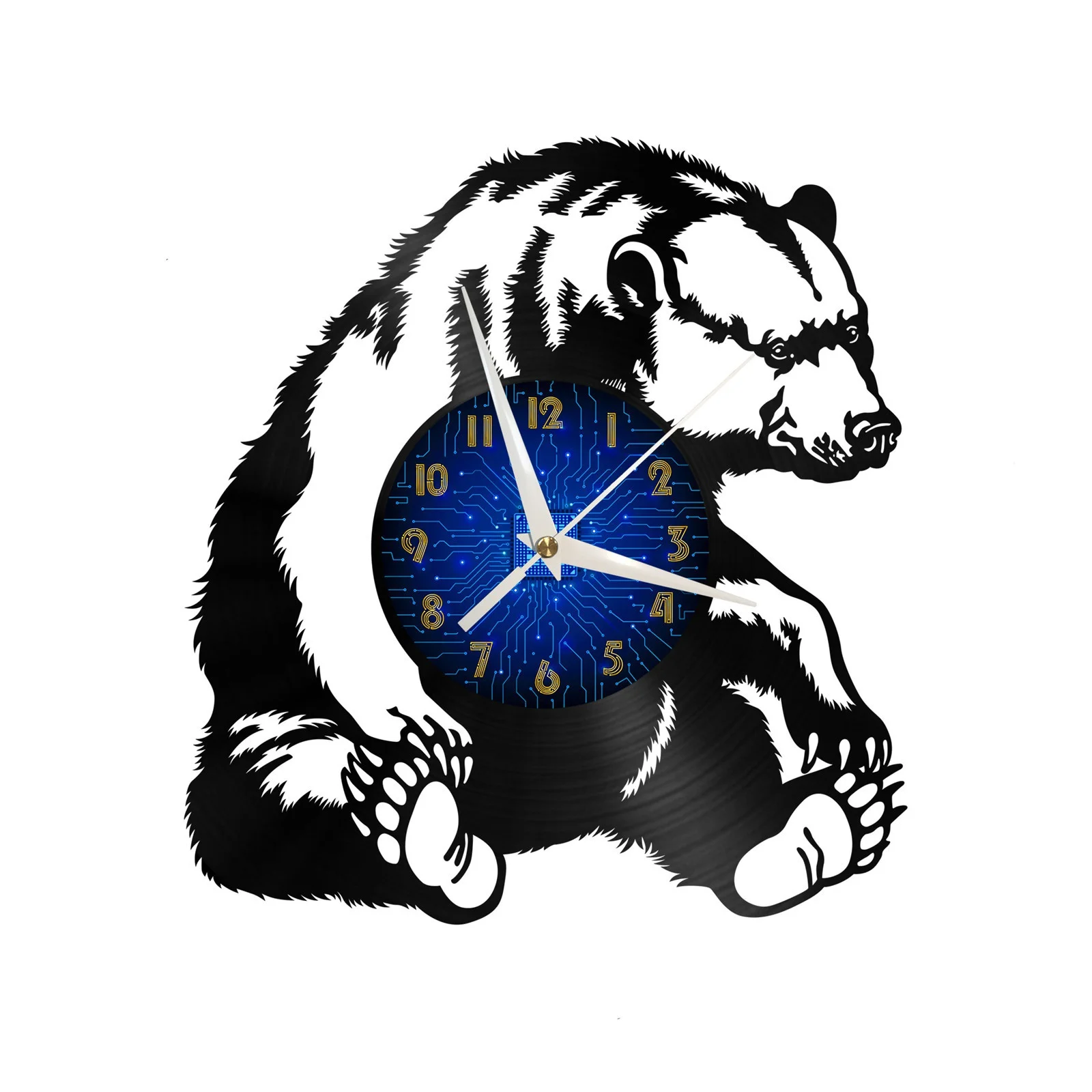 

Bear 2 Vinyl Record Wall Clock for Kitchen Wall Decor Wall Art