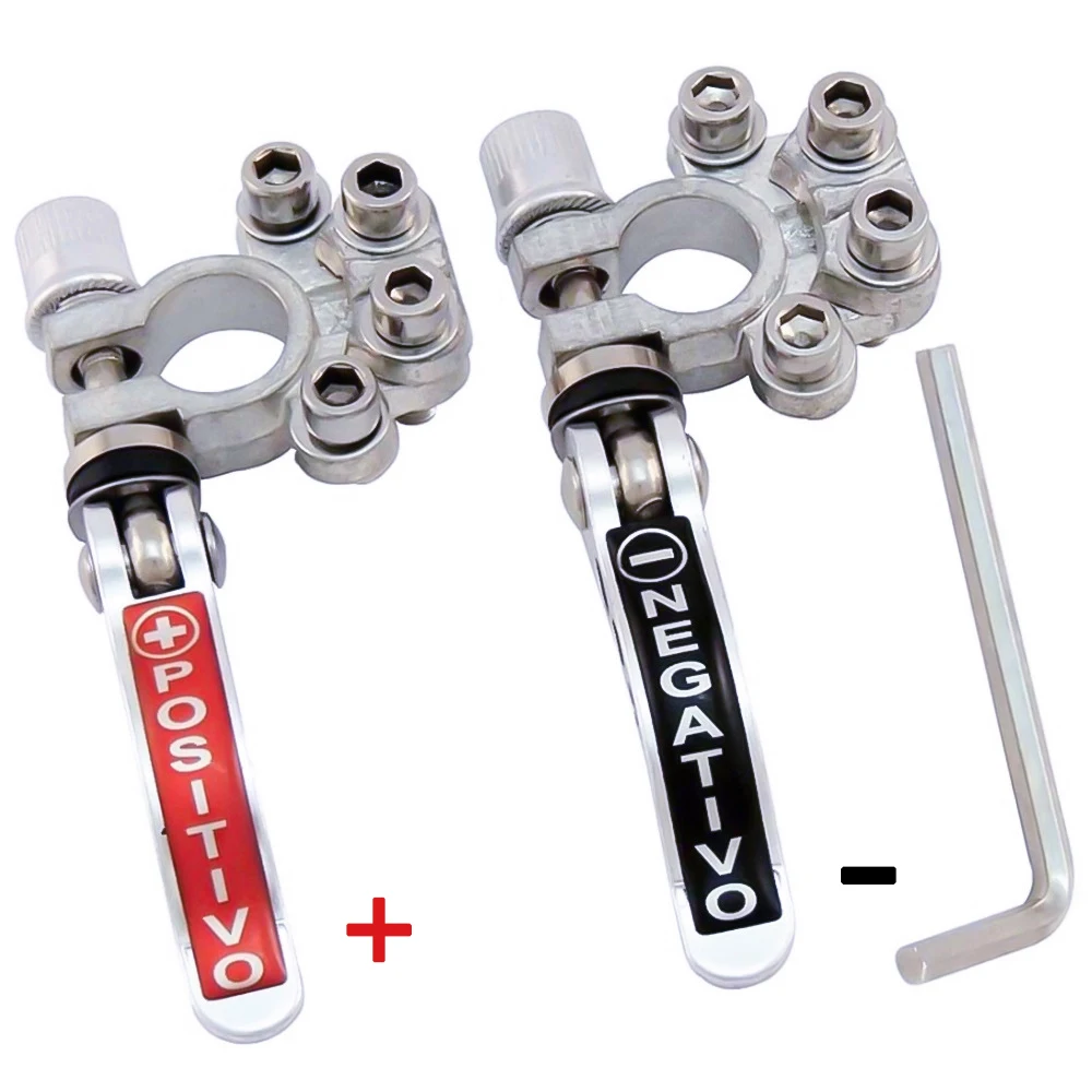 

2 Pcs Car Battery Quick Disconnect Connectors Main Cable Post Terminal Negative Positive Galvanized Brass Connector 12v 24v