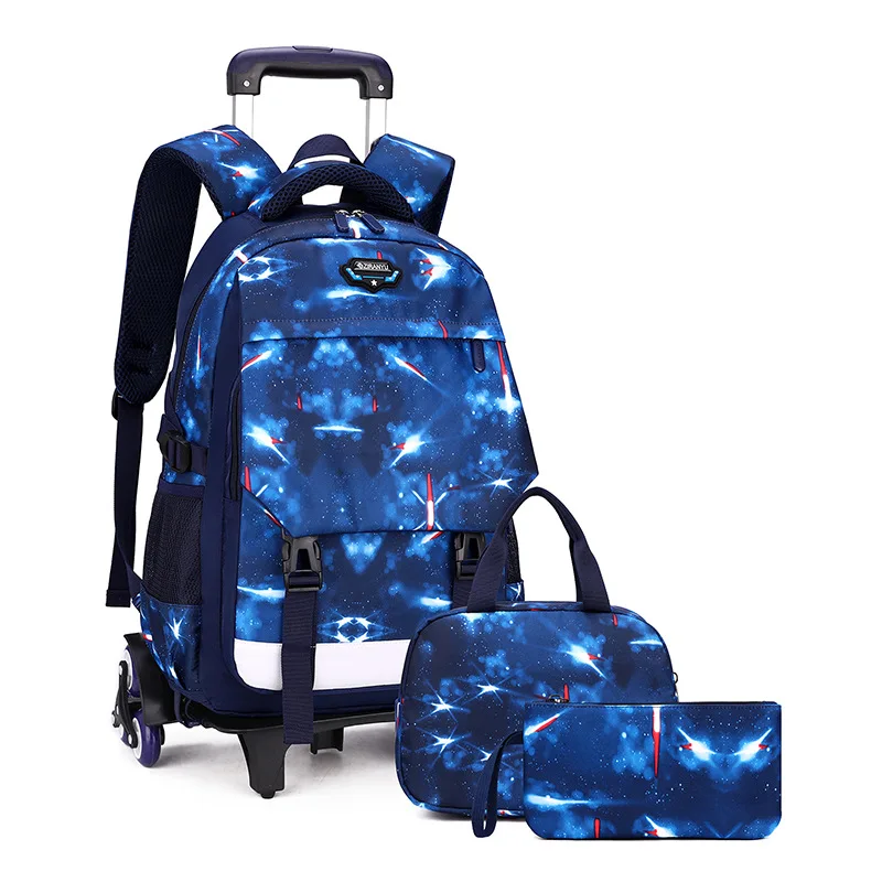 waterproof Trolley school backpacks boys Girls children School Bags Wheels Travel bag Luggage backpacks kids Rolling schoolbags