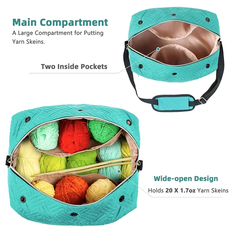 Органайзер для вязания крючком Портативная сумка большой вместимости хранения