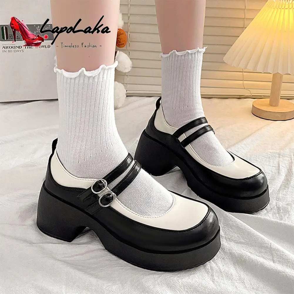 Spring Summer Women Pumps 2023 Korean Style Buckle Strap Mary Jean Shoes Sweet Cute Simply Ladies Pumps All-match Temperament