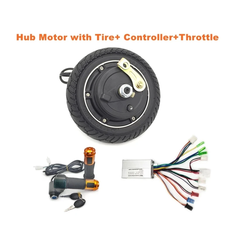 Электрический самокат 24 В 36 48 350 Вт 8-дюймовый двигатель ступицы с шиной и системой