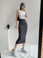 y2k long skirts women korean fashion high waist tight elastic wrap skirt spring autumn new